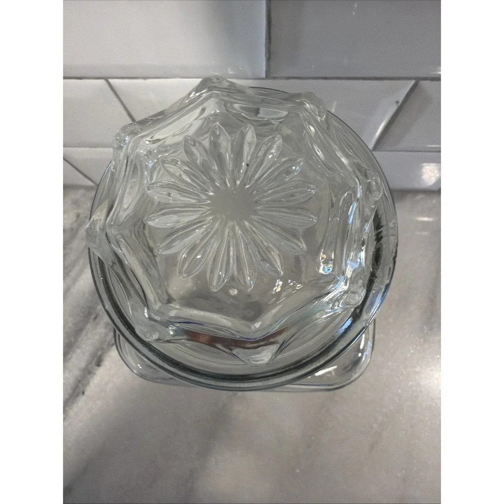 Vintage Johnston Sugar Anchor Hocking Glass Canister Advertising Promotional 995